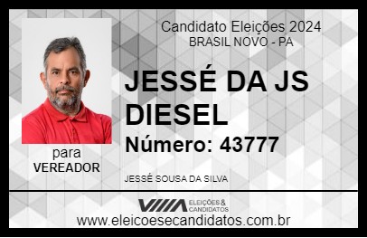 Candidato JESSÉ DA JS DIESEL 2024 - BRASIL NOVO - Eleições