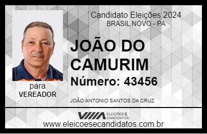 Candidato JOÃO DO CAMURIM 2024 - BRASIL NOVO - Eleições