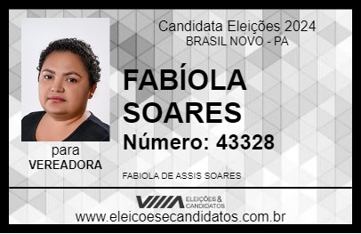 Candidato FABÍOLA SOARES 2024 - BRASIL NOVO - Eleições