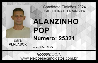 Candidato ALANZINHO POP 2024 - CACHOEIRA DO ARARI - Eleições