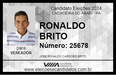 Candidato RONALDO BRITO 2024 - CACHOEIRA DO ARARI - Eleições