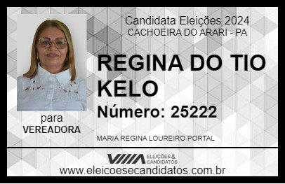 Candidato REGINA DO TIO KELO 2024 - CACHOEIRA DO ARARI - Eleições