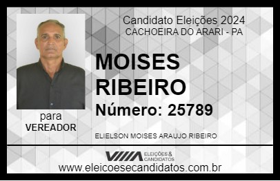 Candidato MOISES RIBEIRO 2024 - CACHOEIRA DO ARARI - Eleições