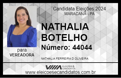 Candidato NATHALIA BOTELHO 2024 - MARACANÃ - Eleições