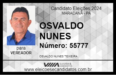 Candidato OSVALDO NUNES 2024 - MARACANÃ - Eleições