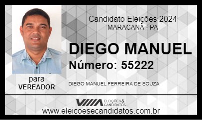 Candidato DIEGO MANUEL 2024 - MARACANÃ - Eleições