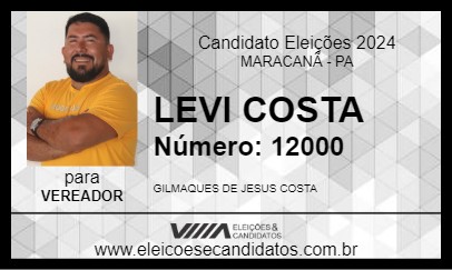 Candidato LEVI COSTA 2024 - MARACANÃ - Eleições