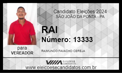 Candidato RAI 2024 - SÃO JOÃO DA PONTA - Eleições