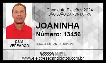 Candidato JOANINHA 2024 - SÃO JOÃO DA PONTA - Eleições