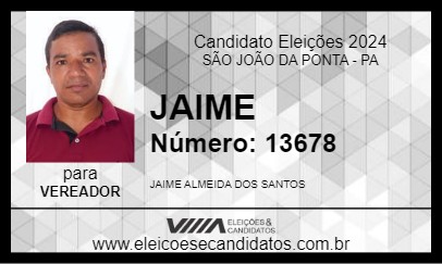 Candidato JAIME 2024 - SÃO JOÃO DA PONTA - Eleições