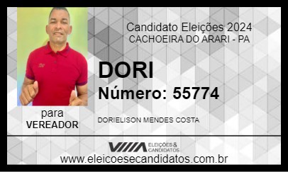 Candidato DORI 2024 - CACHOEIRA DO ARARI - Eleições