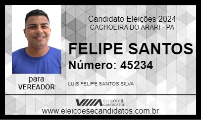 Candidato FELIPE SANTOS 2024 - CACHOEIRA DO ARARI - Eleições