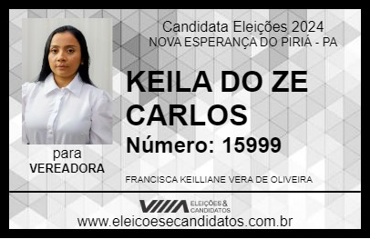 Candidato KEILA DO ZE CARLOS 2024 - NOVA ESPERANÇA DO PIRIÁ - Eleições