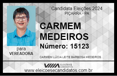 Candidato CARMEM MEDEIROS 2024 - PIÇARRA - Eleições