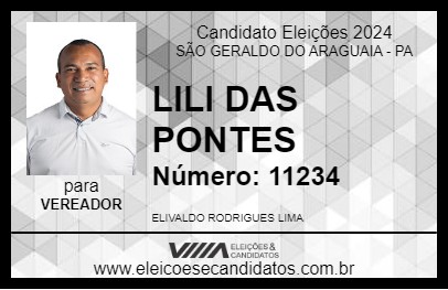 Candidato LILI DAS PONTES 2024 - SÃO GERALDO DO ARAGUAIA - Eleições