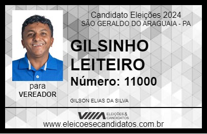 Candidato GILSINHO LEITEIRO 2024 - SÃO GERALDO DO ARAGUAIA - Eleições