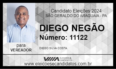 Candidato DIEGO NEGÃO 2024 - SÃO GERALDO DO ARAGUAIA - Eleições