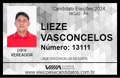 Candidato LIEZE VASCONCELOS  2024 - MOJU - Eleições