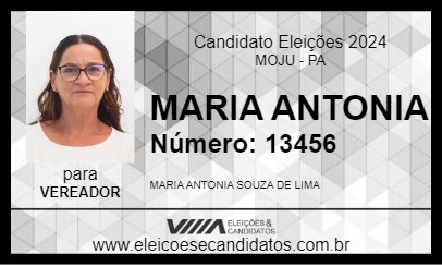 Candidato MARIA ANTONIA 2024 - MOJU - Eleições