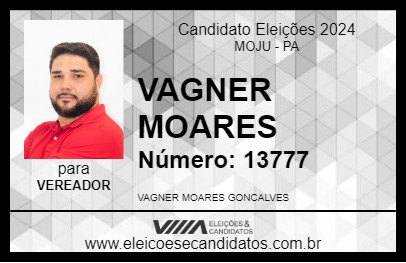 Candidato VAGNER MORAES 2024 - MOJU - Eleições