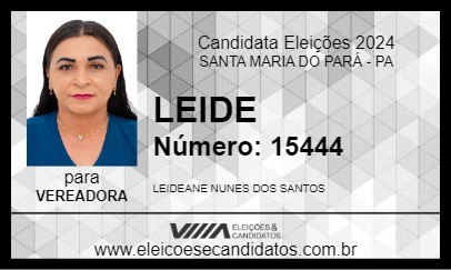 Candidato LEIDE 2024 - SANTA MARIA DO PARÁ - Eleições