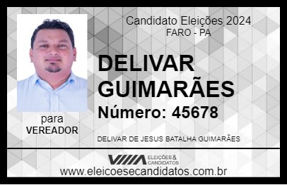 Candidato DELIVAR GUIMARÃES 2024 - FARO - Eleições