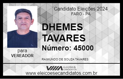 Candidato DHEMES TAVARES 2024 - FARO - Eleições