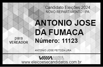 Candidato ANTONIO JOSE DA FUMACA 2024 - NOVO REPARTIMENTO - Eleições