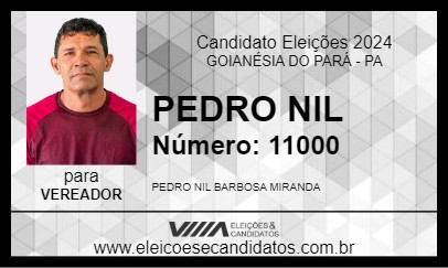 Candidato PEDRO NIL 2024 - GOIANÉSIA DO PARÁ - Eleições