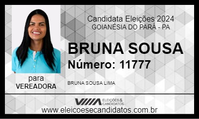 Candidato BRUNA SOUSA 2024 - GOIANÉSIA DO PARÁ - Eleições