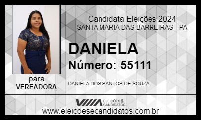 Candidato DANIELA 2024 - SANTA MARIA DAS BARREIRAS - Eleições