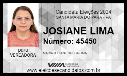 Candidato JOSIANE LIMA 2024 - SANTA MARIA DO PARÁ - Eleições