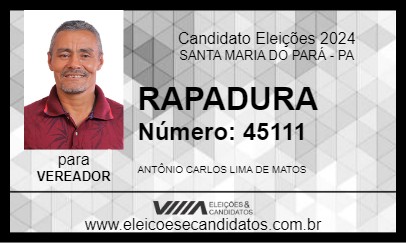 Candidato RAPADURA 2024 - SANTA MARIA DO PARÁ - Eleições