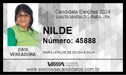 Candidato NILDE 2024 - SANTA MARIA DO PARÁ - Eleições