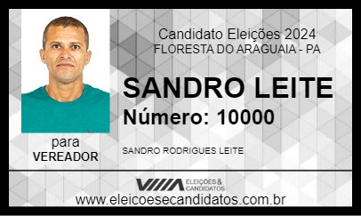 Candidato SANDRO LEITE 2024 - FLORESTA DO ARAGUAIA - Eleições