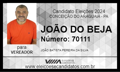 Candidato JOÃO DO BEJA 2024 - CONCEIÇÃO DO ARAGUAIA - Eleições