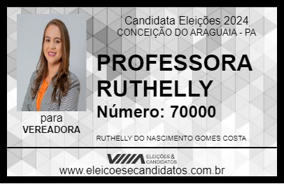 Candidato PROFESSORA RUTHELLY 2024 - CONCEIÇÃO DO ARAGUAIA - Eleições