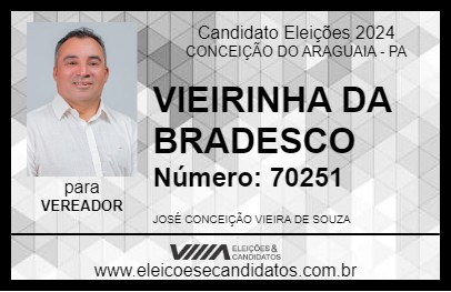 Candidato VIEIRINHA DA BRADESCO 2024 - CONCEIÇÃO DO ARAGUAIA - Eleições