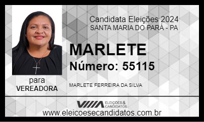 Candidato MARLETE 2024 - SANTA MARIA DO PARÁ - Eleições