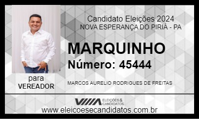 Candidato MARQUINHO 2024 - NOVA ESPERANÇA DO PIRIÁ - Eleições