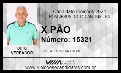 Candidato X PÃO 2024 - BOM JESUS DO TOCANTINS - Eleições