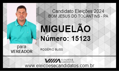 Candidato MIGUELÃO 2024 - BOM JESUS DO TOCANTINS - Eleições