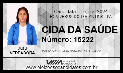 Candidato CIDA DA SAÚDE 2024 - BOM JESUS DO TOCANTINS - Eleições