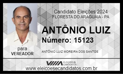 Candidato ANTÔNIO LUIZ 2024 - FLORESTA DO ARAGUAIA - Eleições