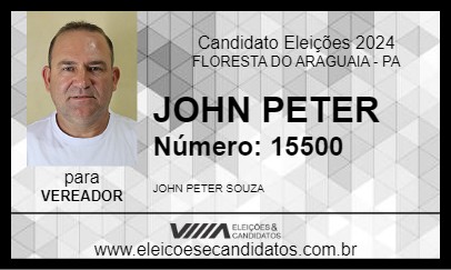 Candidato JOHN PETER 2024 - FLORESTA DO ARAGUAIA - Eleições