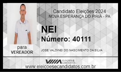 Candidato NEI 2024 - NOVA ESPERANÇA DO PIRIÁ - Eleições