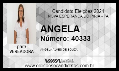 Candidato ANGELA 2024 - NOVA ESPERANÇA DO PIRIÁ - Eleições