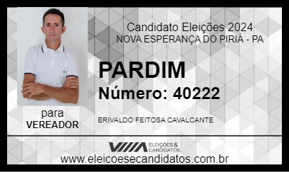 Candidato PARDIM 2024 - NOVA ESPERANÇA DO PIRIÁ - Eleições