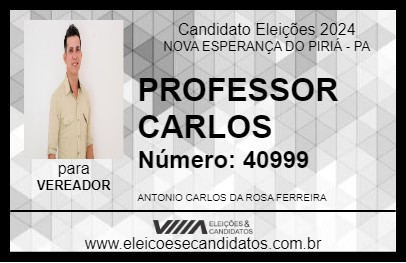 Candidato PROFESSOR CARLOS 2024 - NOVA ESPERANÇA DO PIRIÁ - Eleições