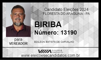 Candidato BIRIBA 2024 - FLORESTA DO ARAGUAIA - Eleições